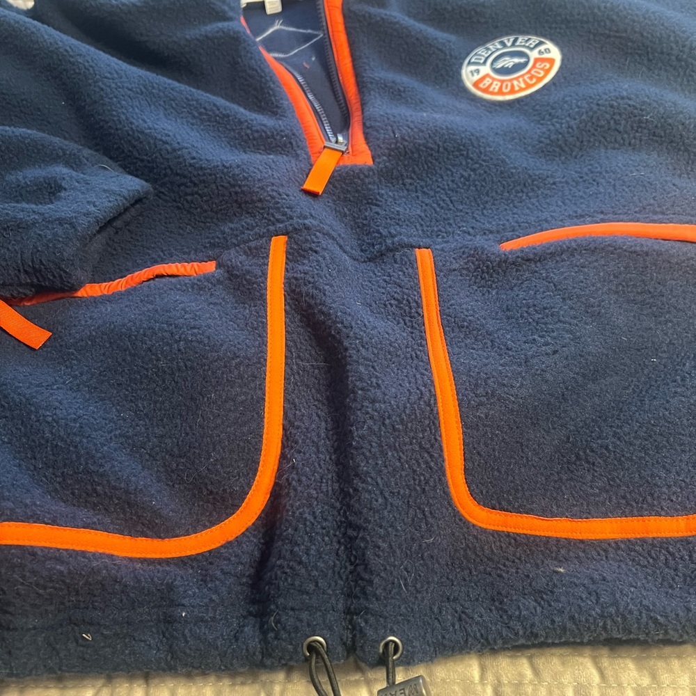 NFL Broncos Blue and Orange Quarter Zip - Picture 6 of 6